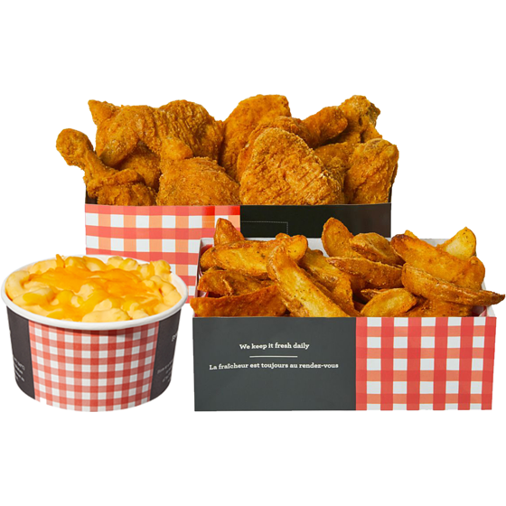 null 8 Piece Fried Chicken with Wedges & Mac & Cheese (After 11am) 1.2 kg, $1.50/100g