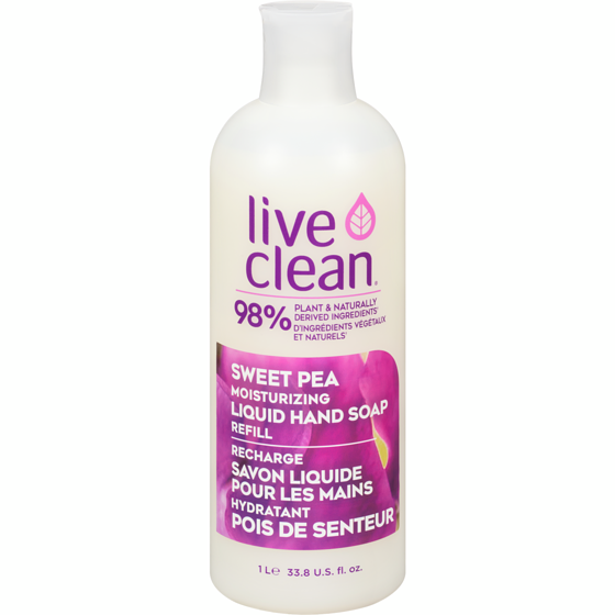Live Clean Sweet Pea Moisturizing Liquid Hand Soap Refill 1 l, $0.95/100ml