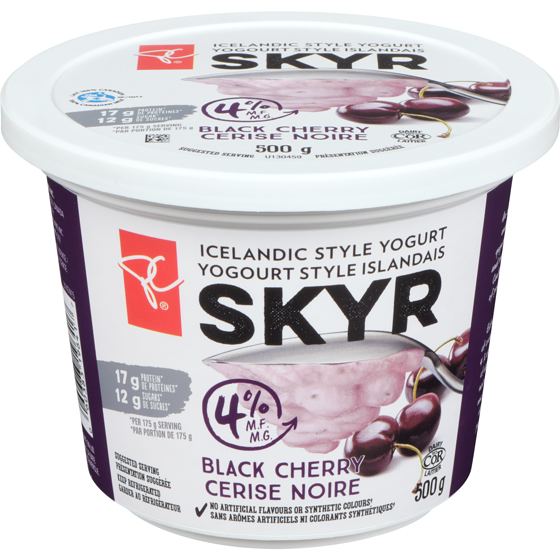 PC Skyr Yogurt, Black Cherry, 4 M.G. PC.ca