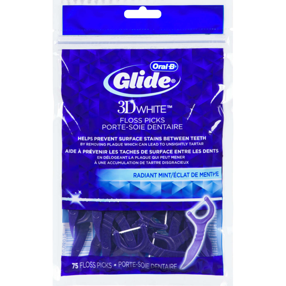 Oral B Glide 3dwhite Flossers 75 ea, $0.09/1ea