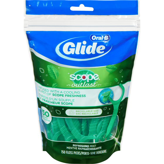 Oral-B Glide Complete Soie dentaire menthe longue duree 150ct 150 ea, 0,05 $/1ch