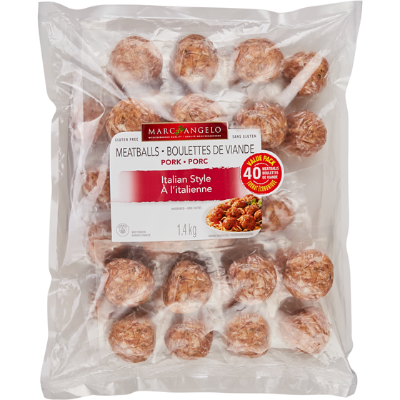 Marcangelo Frozen Italian Style Pork Meatballs 1.4 kg, $1.00/100g