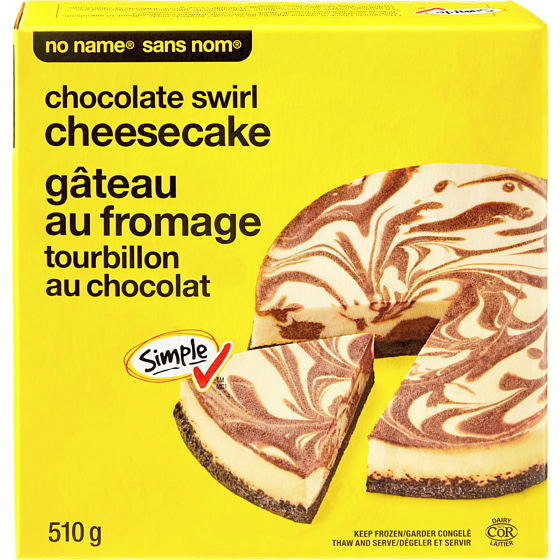 No Name Chocolate Swirl Cheesecake 510 g, $1.57/100g