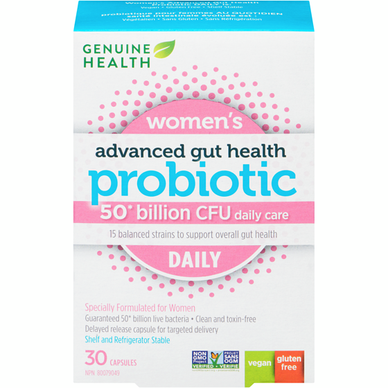 Genuine Health Vegan Capsules Probiotic Women'S Daily Advanced Gut Health 30 ea, $1.50/1ea