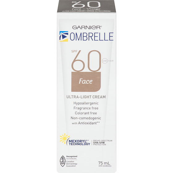 Garnier Face SPF 60 Ultra-Light Cream 75 ml, $31.99/100ml