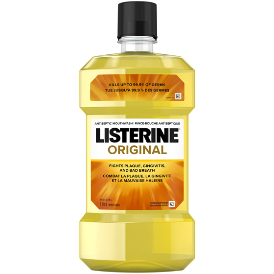 Listerine Rince-bouche antiseptique Original 1 l, 0,85 $/100ml