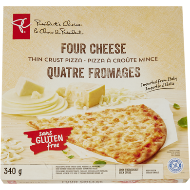 le Choix du Président Pizza Aux Quatre Fromages Sans Gluten 340 g, 2,79 $/100g