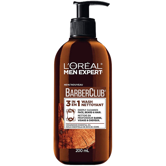 L'Oreal Paris BarberClub 3-in-1 Wash for Beard, Face & Hair 200 ml, $9.00/100ml