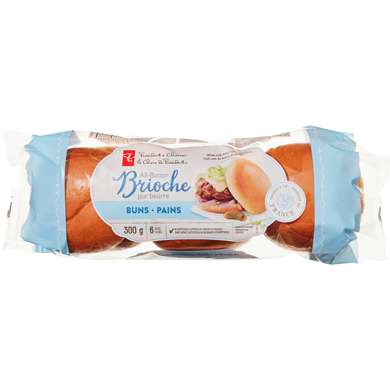 President's Choice All-Butter Brioche Buns 300 g, $1.67/100g