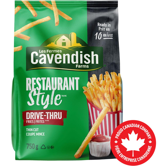 Les Fermes Cavendish Frites Drive Thru Restaurant Style 750 g, 0,73 $/100g