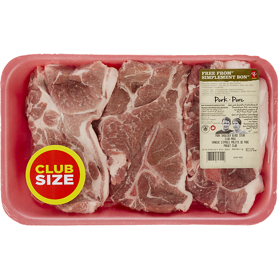 PC Free From Pork Shoulder Blade Steaks, Club Pack PC.ca