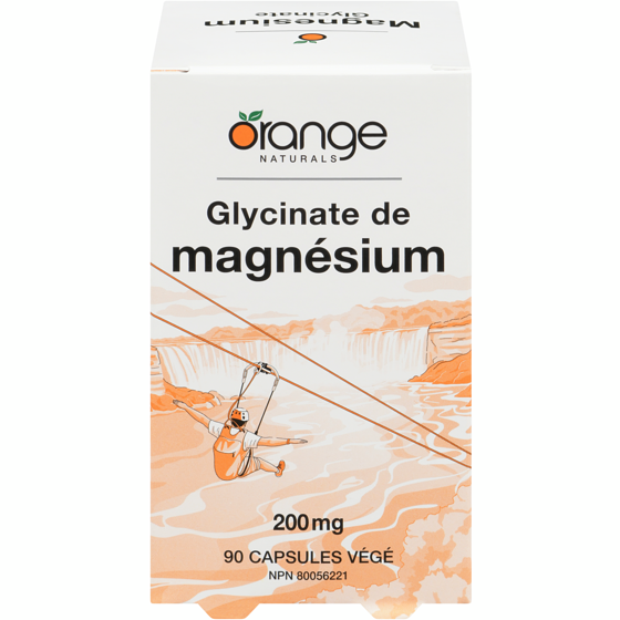 Orange Naturals Glycinate de magnésium, 200 mg 90 ea, 0,24 $/1ch