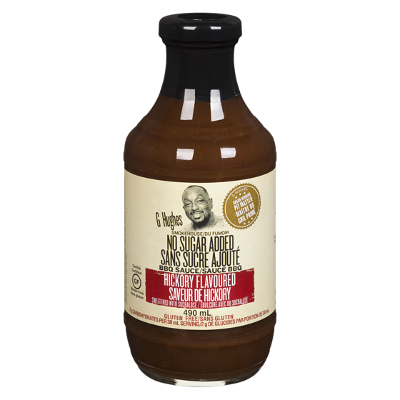 G Hughes Smokehouse Sans Sucre Sauce BBQ Hickory 490 ml, 1,53 $/100ml