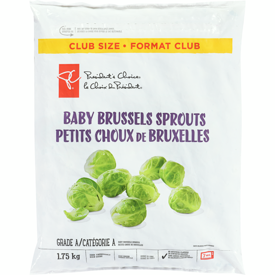 President's Choice Baby Brussels Sprouts, Club Size 1.75 kg, $0.57/100g