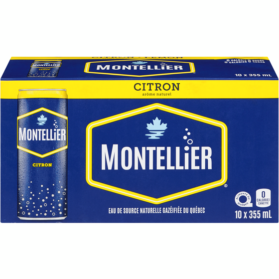 Montellier Eau gazéifie citron 10x355.0 ml, 0,21 $/100ml