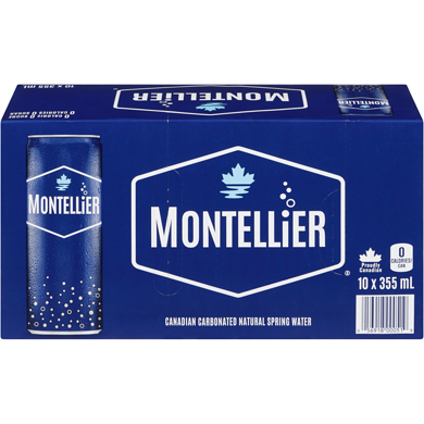 Montellier Carbonated Natural Spring Water, 10 Pack 10x355.0 ml, $0.23/100ml