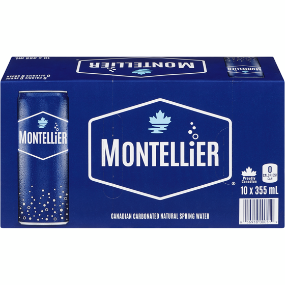 Montellier Carbonated Natural Spring Water, 10 Pack 10x355.0 ml, $0.22/100ml