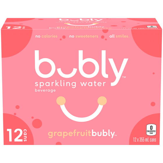 Bubly Sparkling Water Grapefruit Bubly 12x355.0 ml, $0.20/100ml