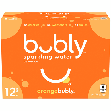 Bubly Sparkling Water Orange Bubly  12x355.0 ml, $0.19/100ml