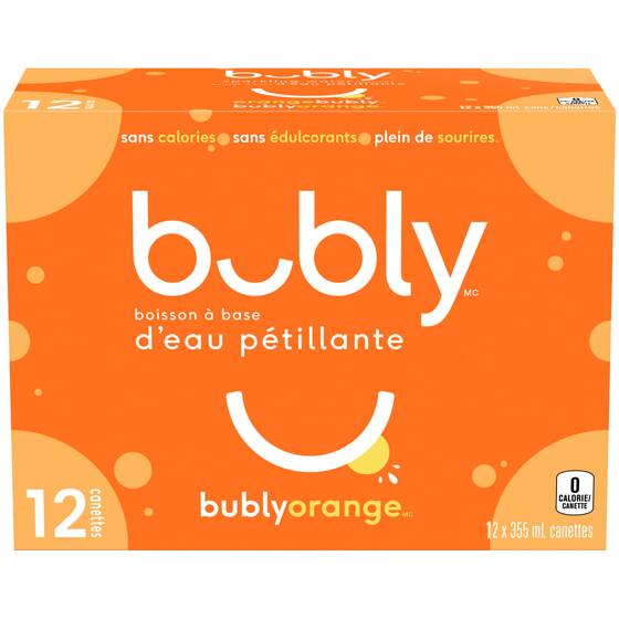 Eau pétillante Bubly Bubly eau pétillante orange 12x355.0 ml, 0,19 $/100ml