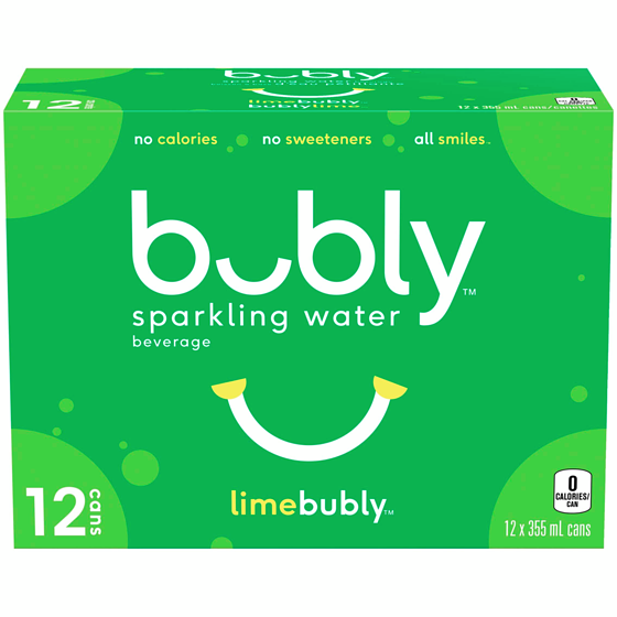 Bubly Sparkling Water Lime Sparkling Water Beverage, 12 Pack  12x355.0 ml, $0.19/100ml