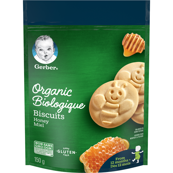 Gerber Gerber Organic Biscuits Honey Flavour Toddler Snack 150 g, $3.33/100g
