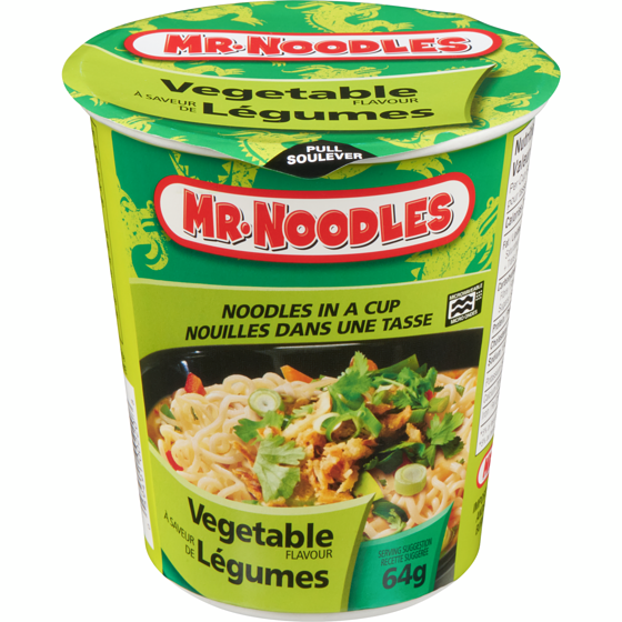 Mr Noodles Nouilles dans une Tasse à Saveur de Légumes 64 g, 2,33 $/100g