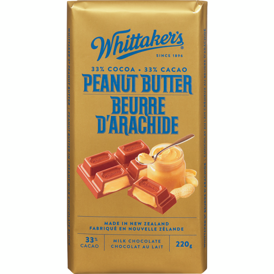 Whittaker's Chocolate, Milk  Peanut Butter 220 G  220 g, $3.63/100g