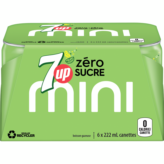 7 UP Zéro sucre 6x222.0 ml, 0,41 $/100ml