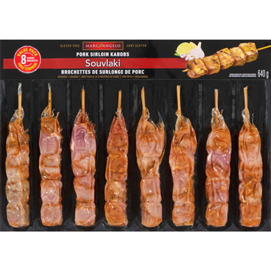 Marc Angelo Souvlaki de porc, format économique 640 g, 2,19 $/100g