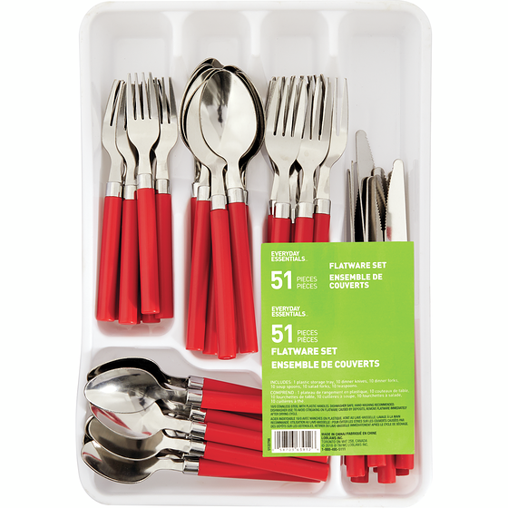 Everyday Essentials 50 Piece Flat Tray, Red 1 ea, $15.00/1ea