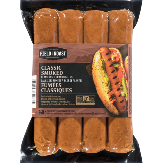 Field Roast Classic Smoked Frankfurter Plant-Based Sausage 340 g, $2.50/100g