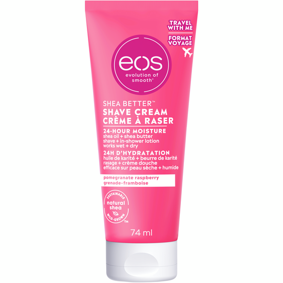 EOS Crème de rasage Shea Better à la grenade et à la framboise, en format voyage 74 ml, 4,72 $/100ml