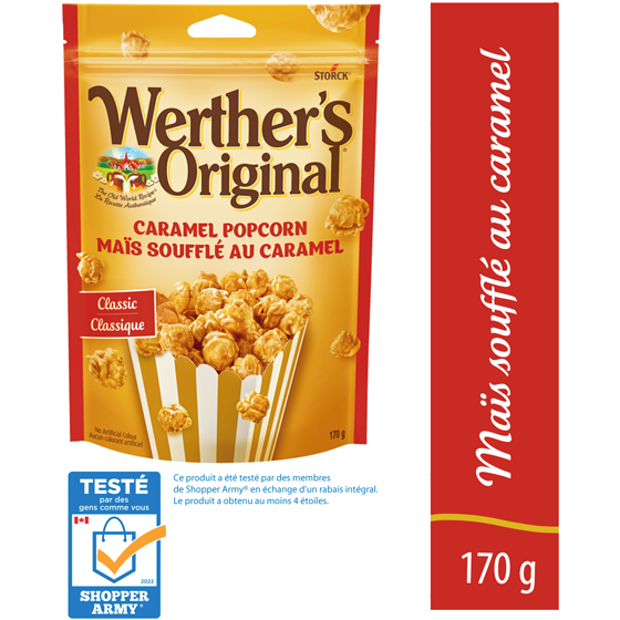 Werther’s Original Maïs soufflé au caramel Werther’s Original 170 g, 3,11 $/100g