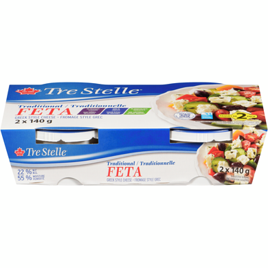 Tre Stelle Emballage duo fromage féta 280 g, 3,03 $/100g