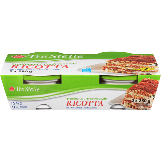 Tre Stelle Ricotta Traditional Twin Pack 560 g, $1.69/100g