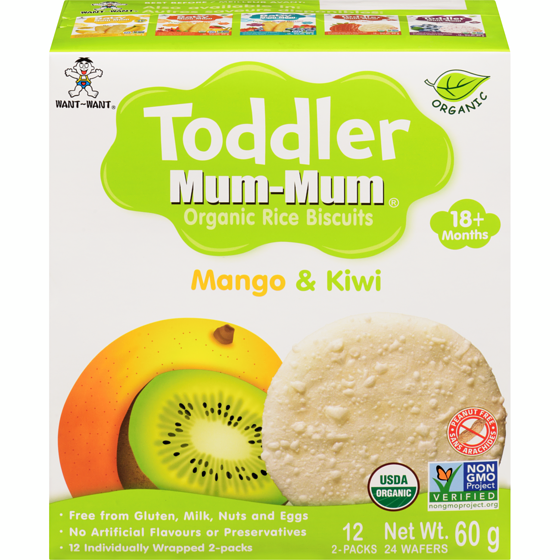 Hot Kid Mum-Mum Organic Rice Biscuits, Mango & Kiwi 60 g, $4.98/100g