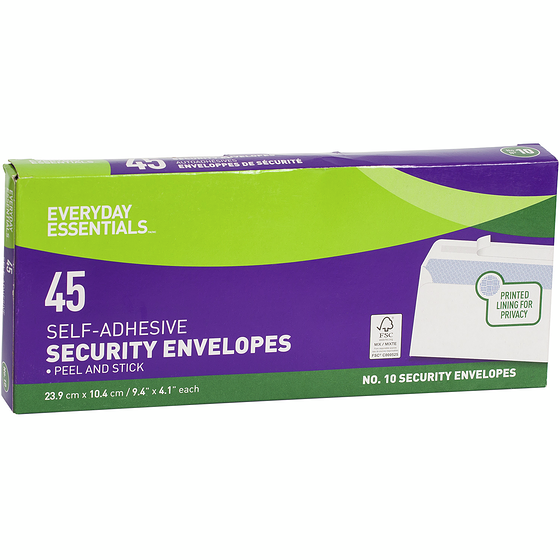 Everyday Essentials Enveloppes 45 pièces 1 ea, 3,00 $/1ch