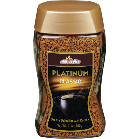 Elite Kosher Platinum Dried Inst Cof    200 g, $11.50/100g