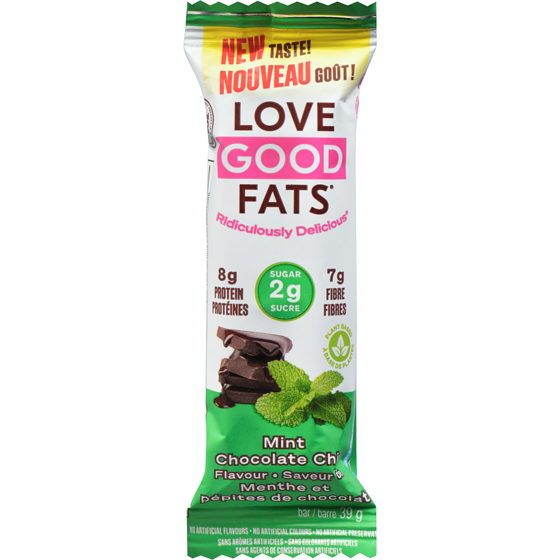 LoveGoodFats Snack Bar Mint Chocolate Chip  12x39.0 g, $5.98/100g