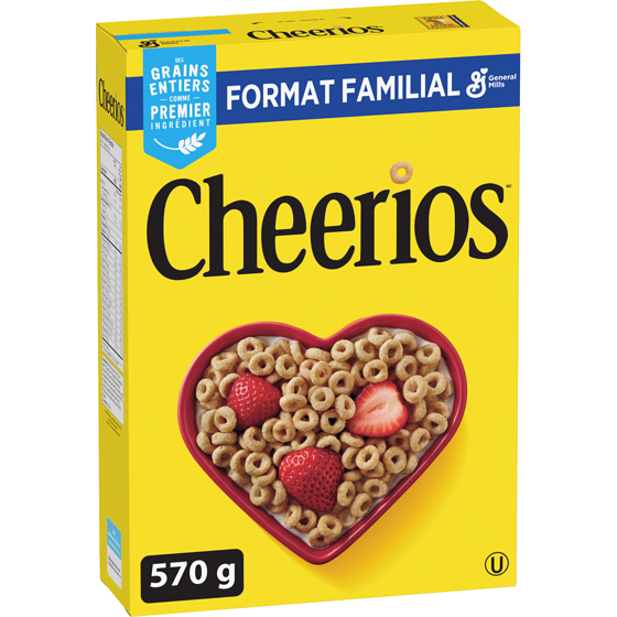 General Mills Cheerios Saveur Originale, Format Familial, Céréales à Base de Grains Entiers 570 g, 0,96 $/100g