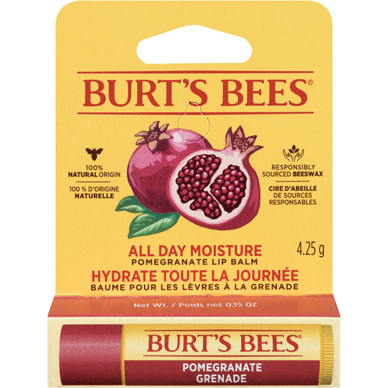 Burt's Bees 100% Natural Origin Moisturizing Lip Balm, Pomegranate 4.25 g, $140.94/100g