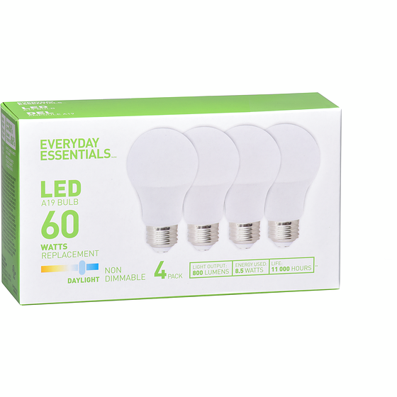 Everyday Essentials Ampoules A19 de 60 W, DEL lumière du jour 1 ea, 2,25 $/1ch