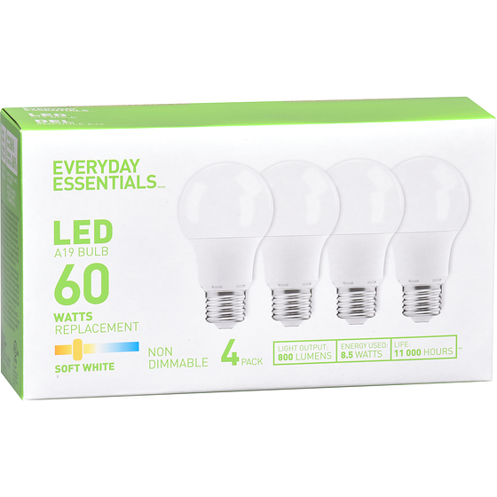 Everyday Essentials Ess Ampoule Del A19 60W 4P Blc 1 ea, 2,25 $/1ch