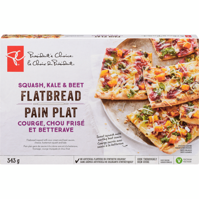 President's Choice Squash, Kale, and Beet Flatbread 343 g, $1.75/100g