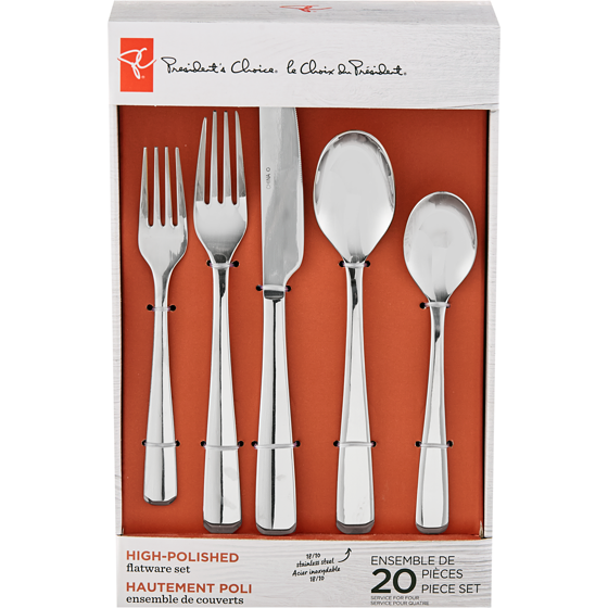 President's Choice President's Choice High Polished 18/10 Flatware Set - Madeleine 20x1.0 ea, $2.45/1ea