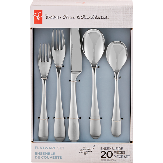President's Choice President's Choice 18/0 Stainless Steel Flatware Set - Phoebe 20x1.0 ea, $1.45/1ea