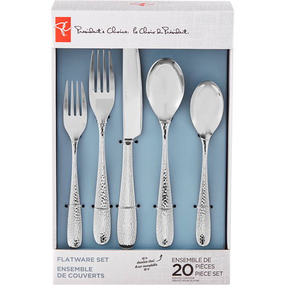 President's Choice President's Choice 18/0 Stainless Steel Flatware Set - Aadan 20x1.0 ea, $1.45/1ea