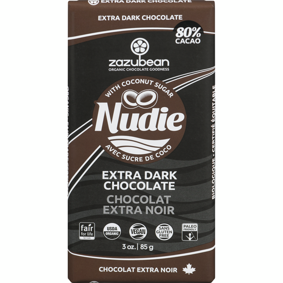 Zazubean Chocolate Extra Dark 85 g, $8.22/100g