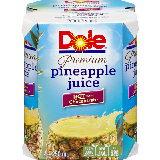 Dole Premium Pineapple Juice 4x250.0 ml, $0.50/100ml
